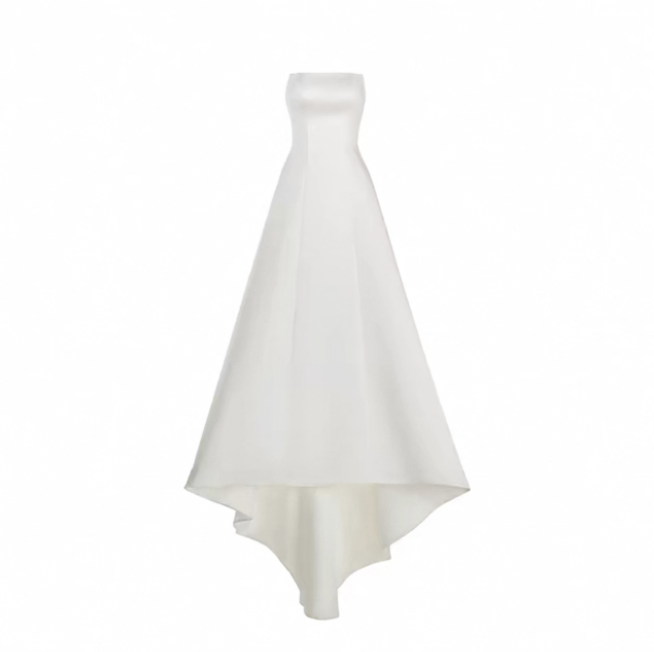 Váy cưới satin cổ ngang form A thanh lịch_I17