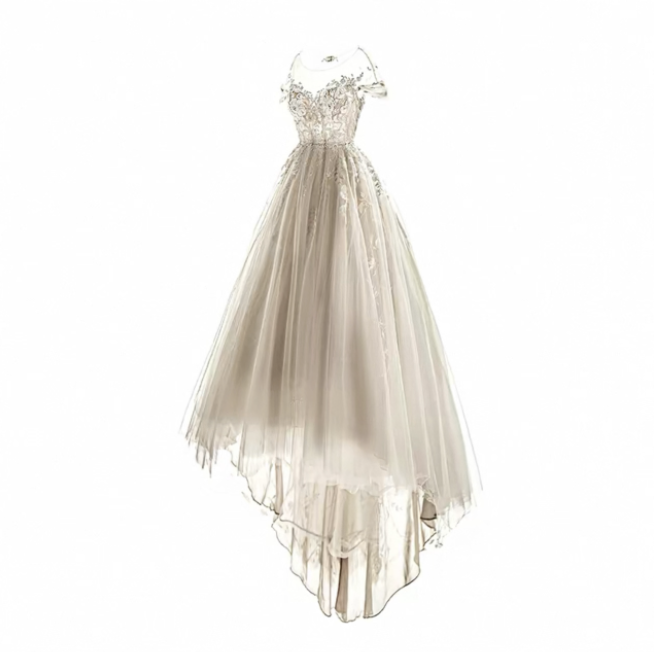 Váy cưới ren cao cấp dáng A mềm mại_I19