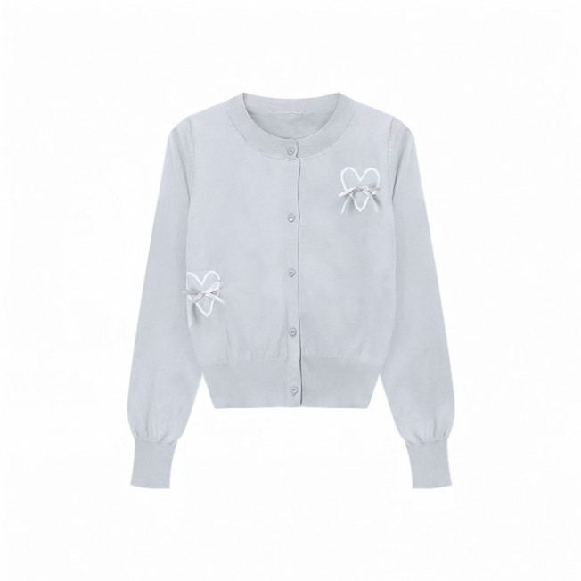 Áo cardigan len phối đầm maxi ren trắng_V05