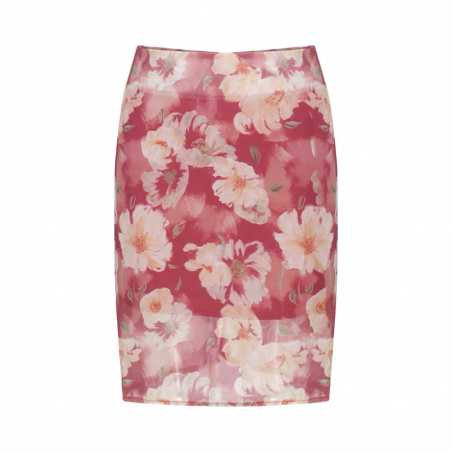 Áo trễ vai ôm dáng phối váy hoa_V08