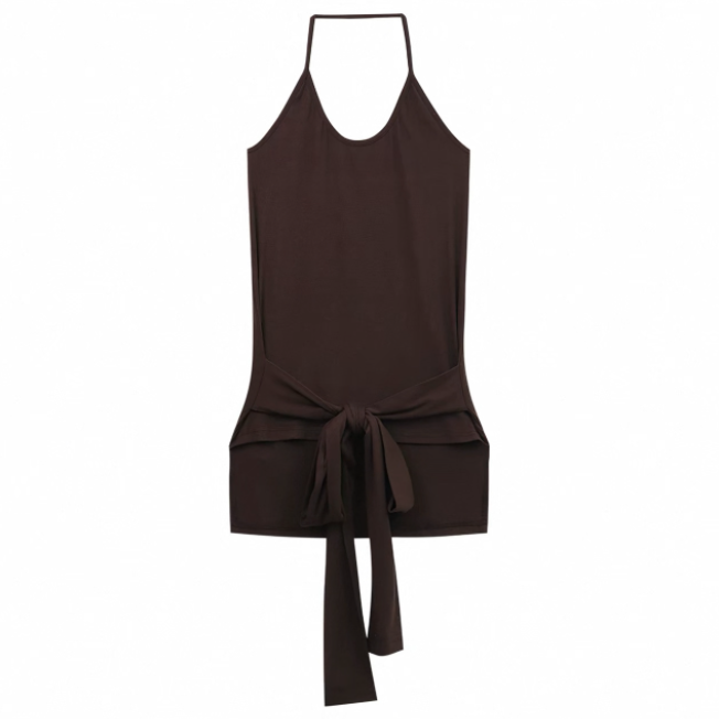 Áo sát nách phối chân váy dài họa tiết vintage_V12