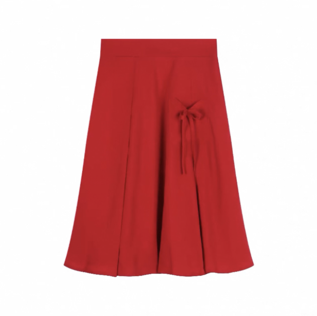 Áo sơ mi tay ngắn sọc phối chân váy chữ A nữ tính_V17