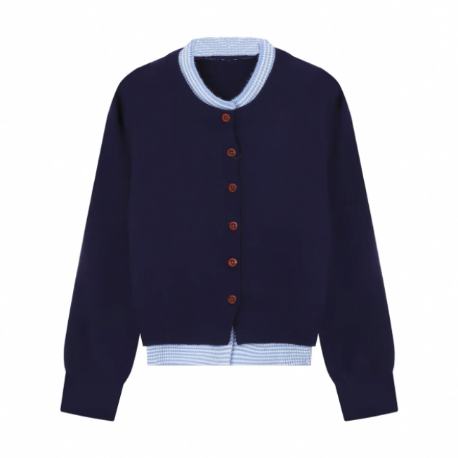 Áo khoác dáng ngắn phối chân váy voan nhẹ nhàng_V19