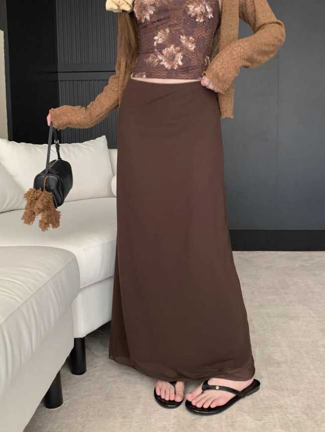 Áo 2 dây phối chân váy dài kèm áo khoác mỏng nữ tính_V20