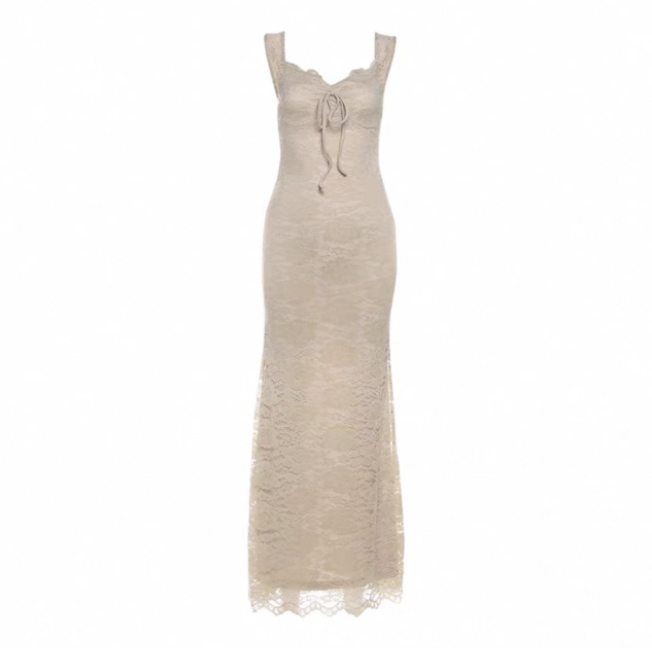 Váy ren dáng dài ôm sát tôn dáng cổ vuông_Y22