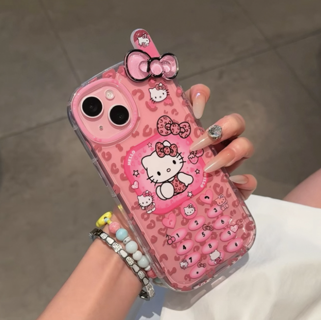 Ốp lưng điện thoại cổ điển hoạt hình kèm dây hạt_O21 (Tất cả các dòng Iphone)