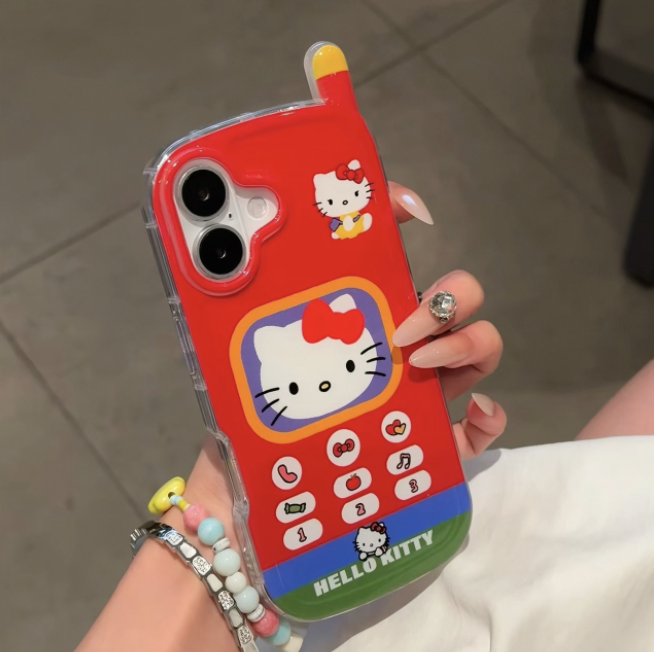 Ốp lưng điện thoại cổ điển hoạt hình kèm dây hạt_O21 (Tất cả các dòng Iphone)