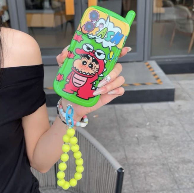 Ốp lưng điện thoại cổ điển hoạt hình kèm dây hạt_O21 (Tất cả các dòng Iphone)