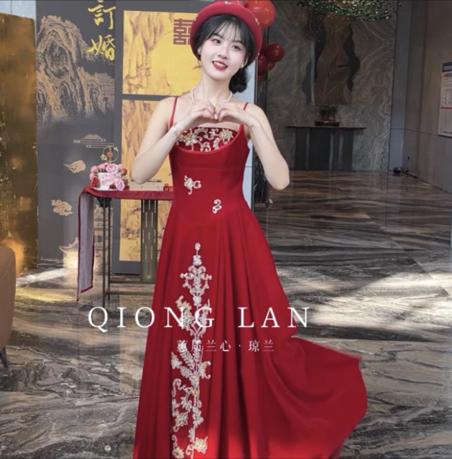 Váy cưới phong cách Hán phục thêu hoa_I95