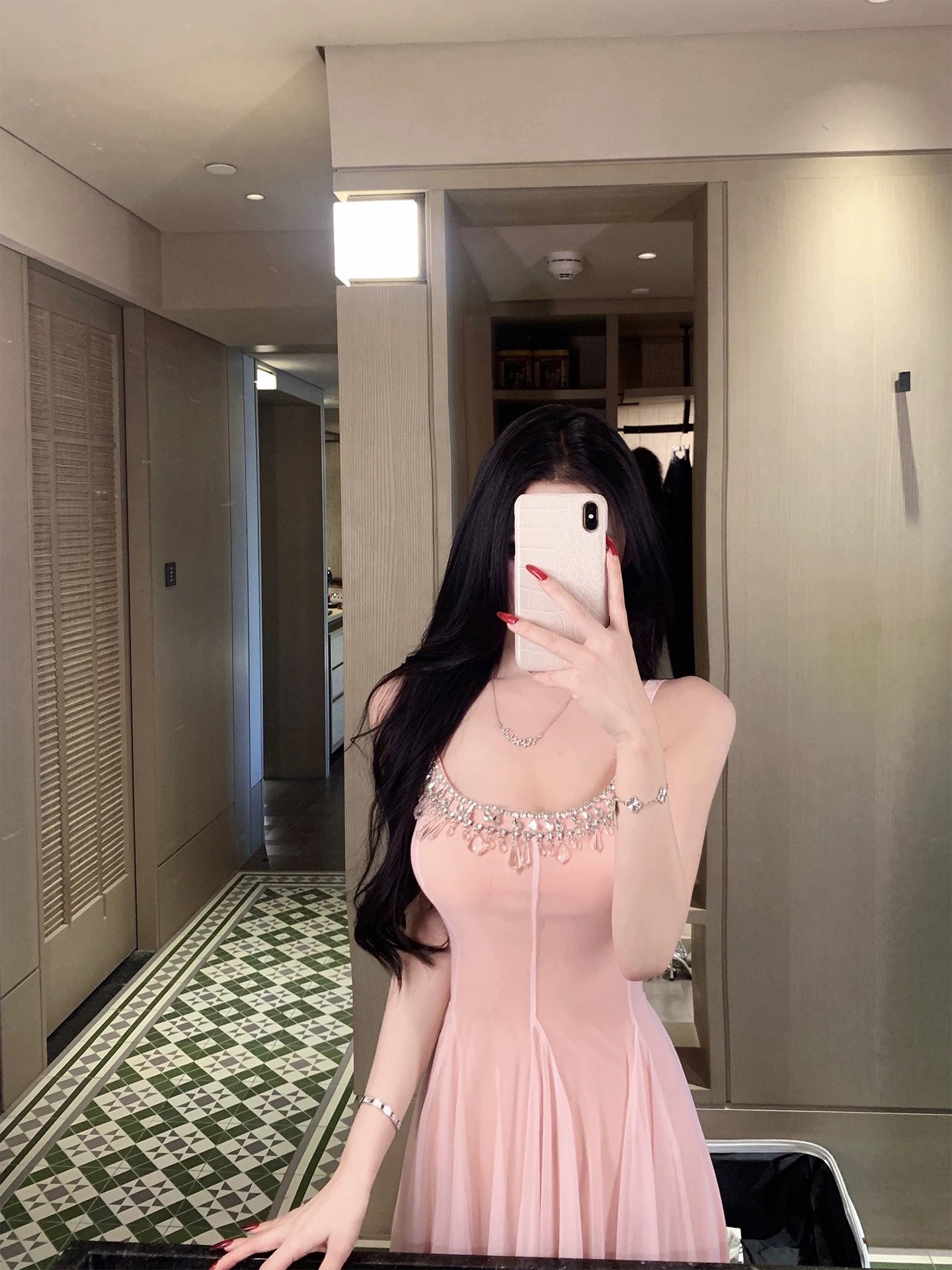 Đầm voan đính đá_Y50