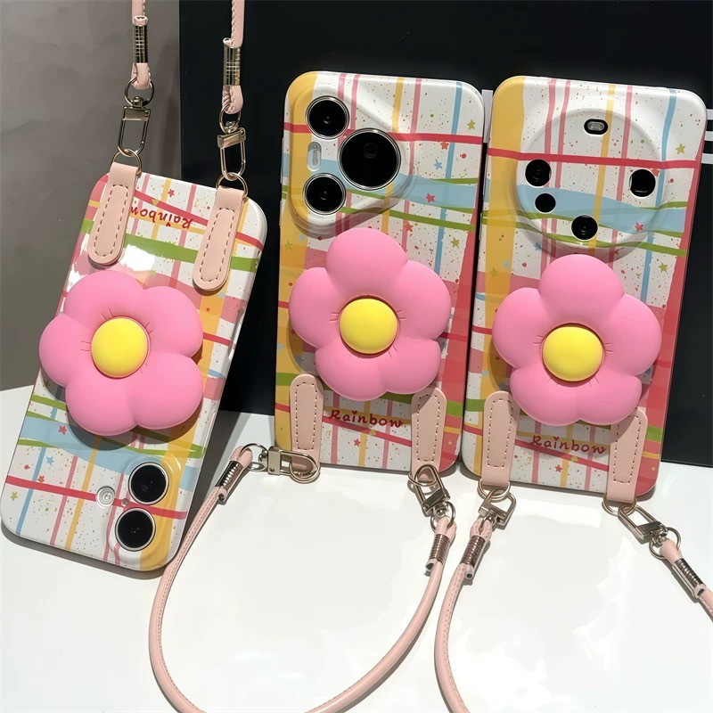 Ốp lưng hoa cúc pastel dây đeo_O112 (Iphone, Huawei, Honor, OPPO, Vivo, Xiaomi & Redmi)