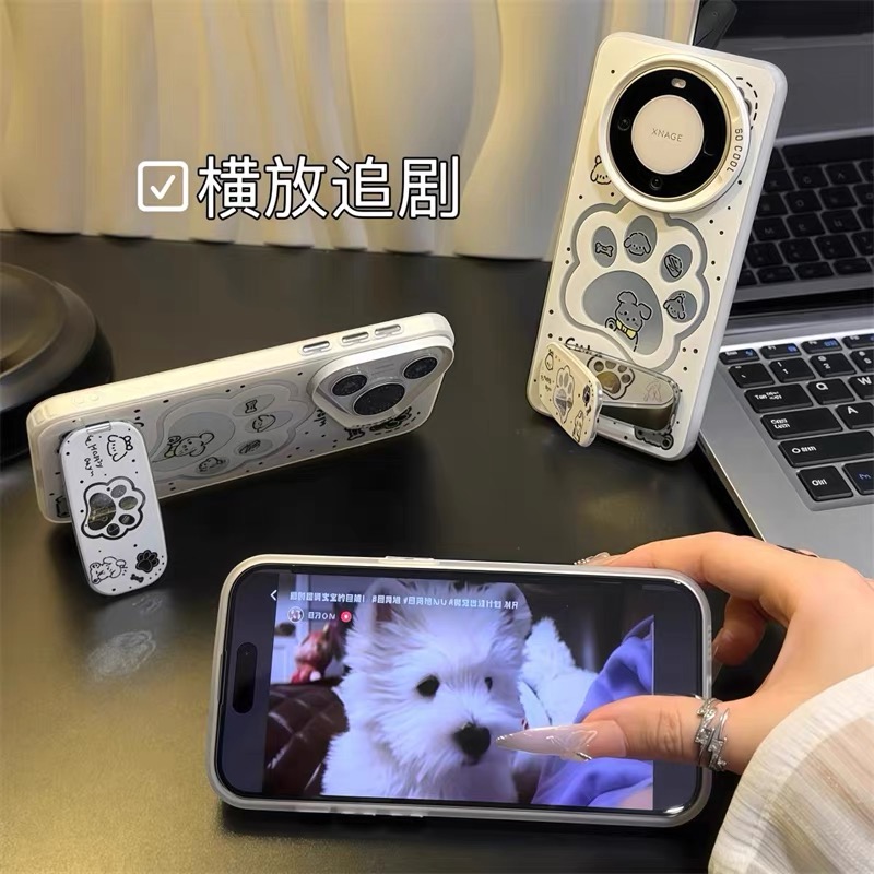 Ốp lưng họa tiết cún con kèm gương_O192 (Iphone, Huawei, Honor, OPPO, Vivo, Xiaomi & Redmi)