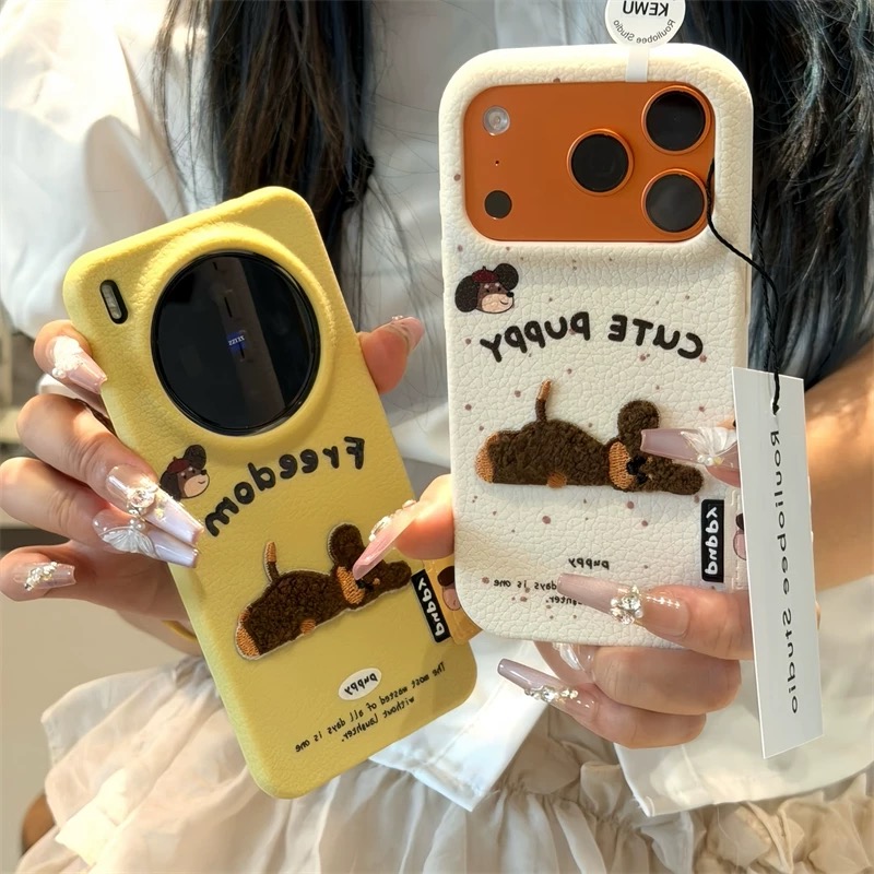 Ốp lưng chó Puppy kèm gương_O05 (Iphone, Huawei, Honor, OPPO, Vivo, Xiaomi & Redmi)