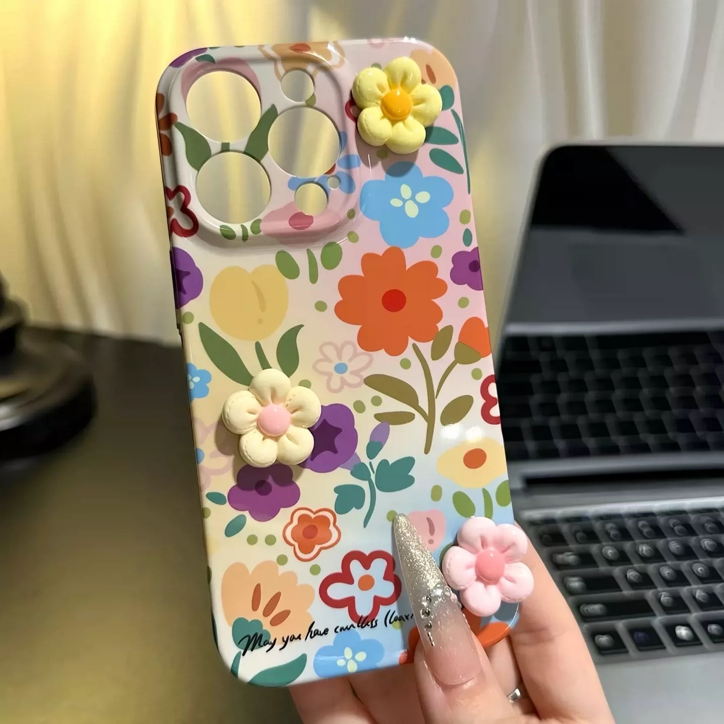 Ốp lưng hoa vintage kèm dây đeo_O09 (Iphone, Huawei, Honor, OPPO, Vivo, Xiaomi & Redmi)