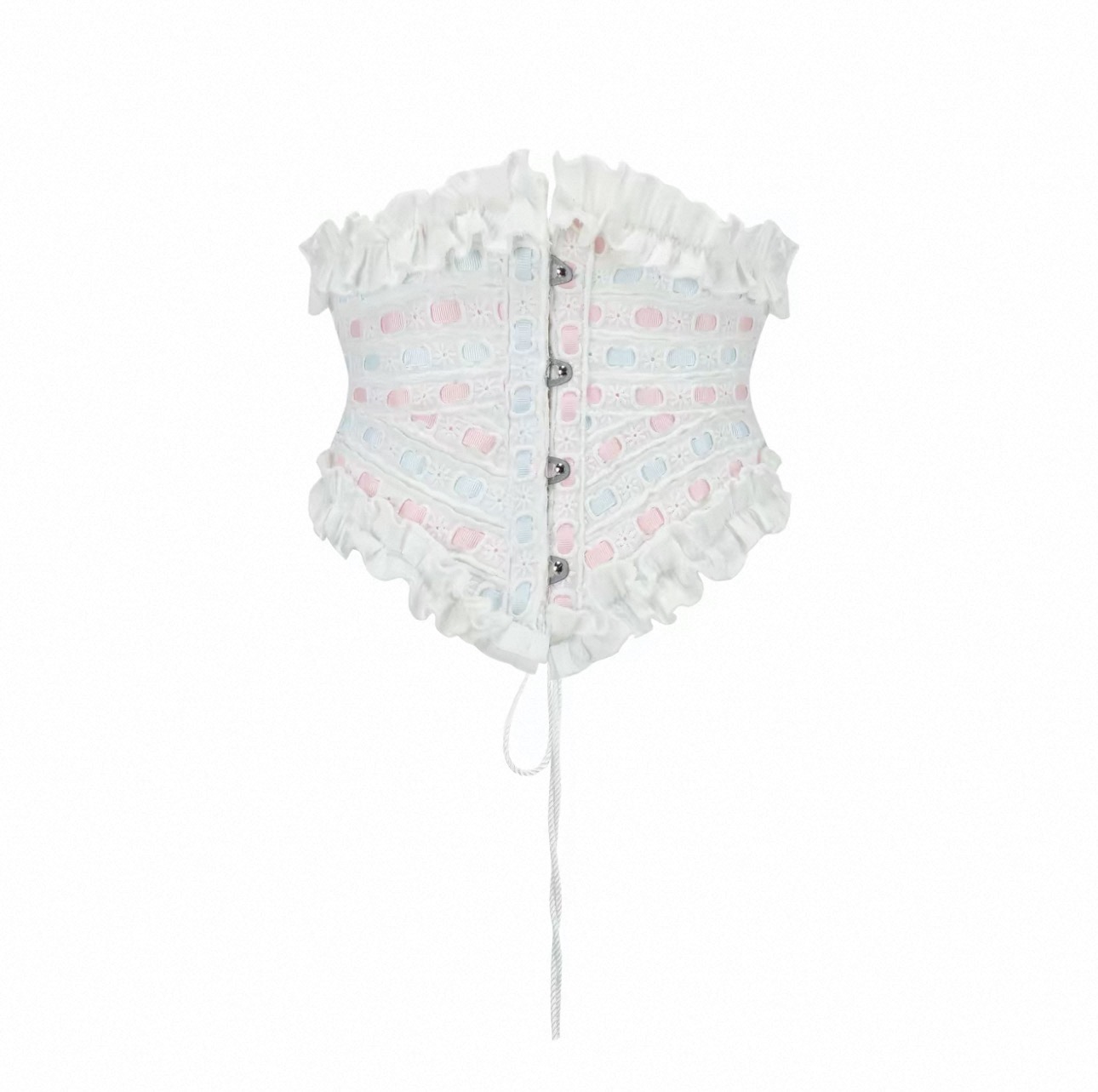 LaceMade váy phồng cổ vuông thắt nơ eo_Y107