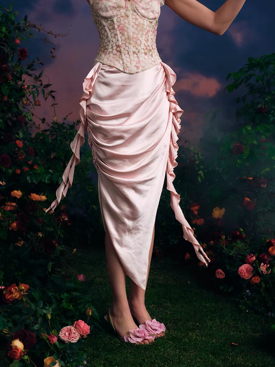 LaceMade váy corset ren hoa bèo nhún_V40