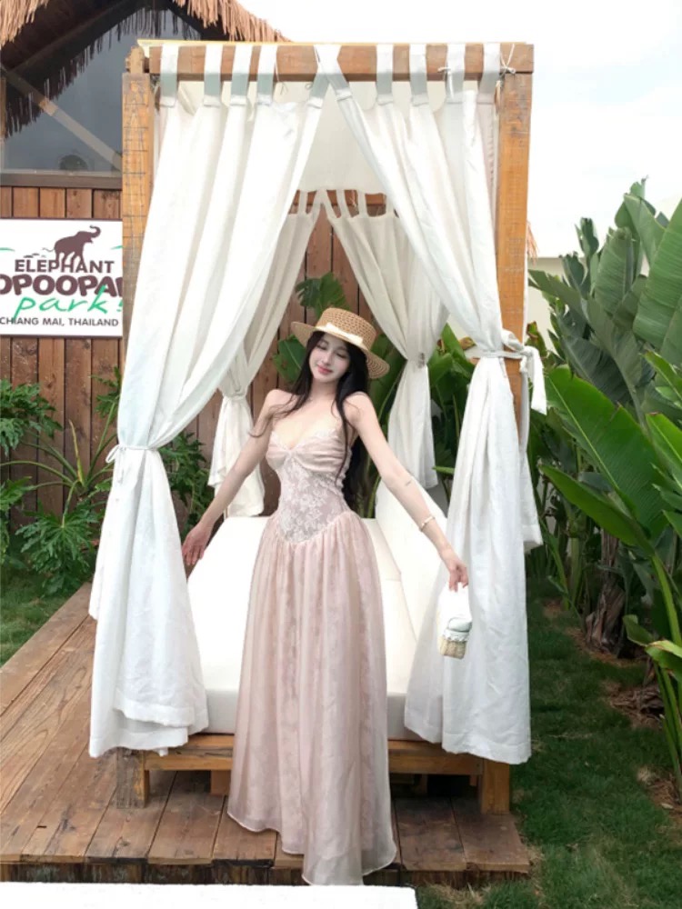 Váy maxi ren dài nữ tính nhẹ nhàng_Y15