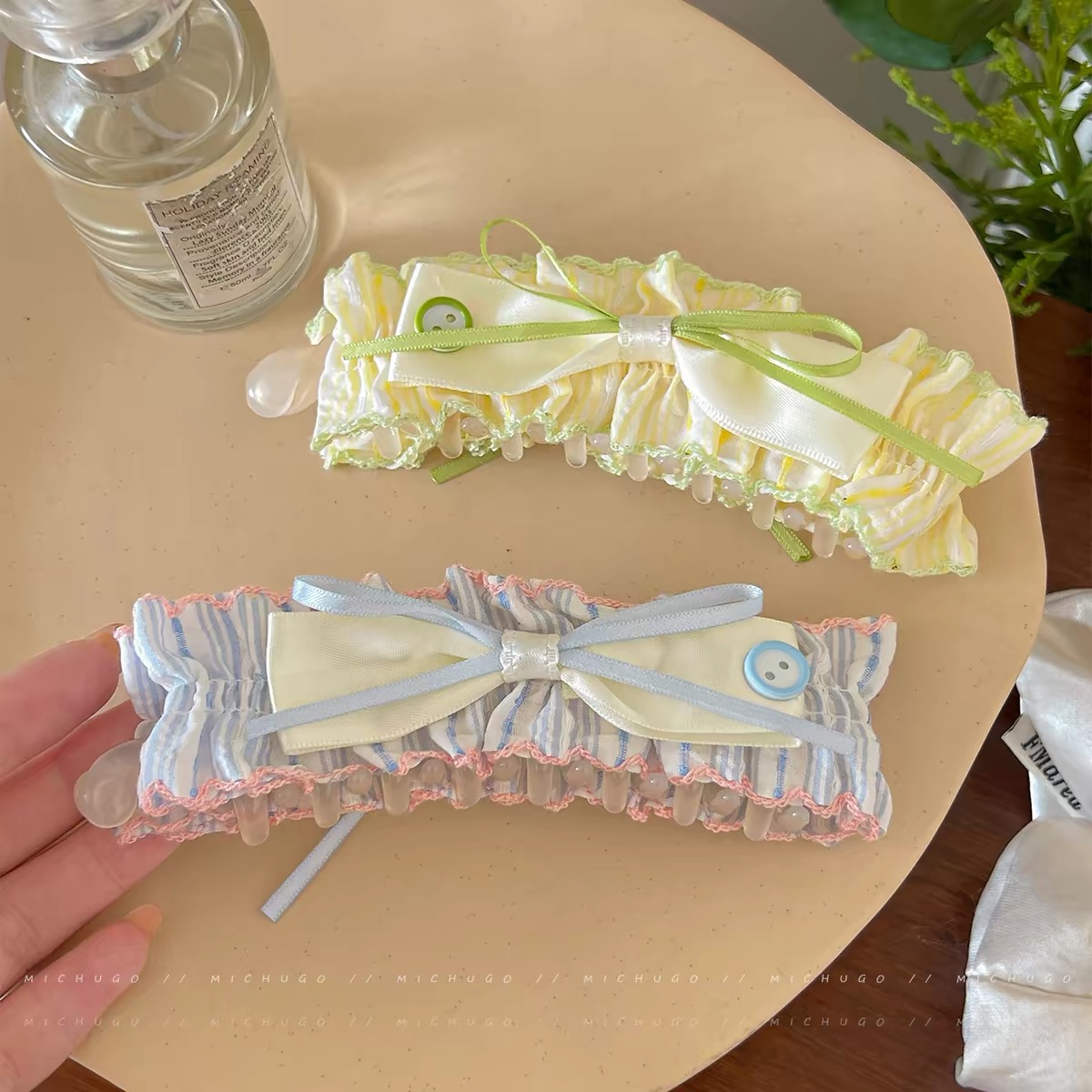 Kẹp tóc nơ vải bản lớn_T37