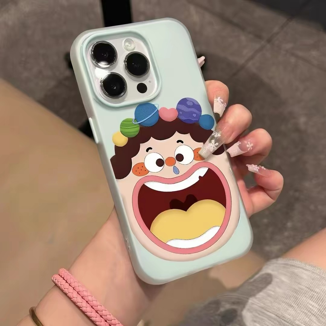 Ốp lưng mặt cười hoạt hình đính hạt pastel_O199 (Iphone, Huawei, Vivo, OPPO)