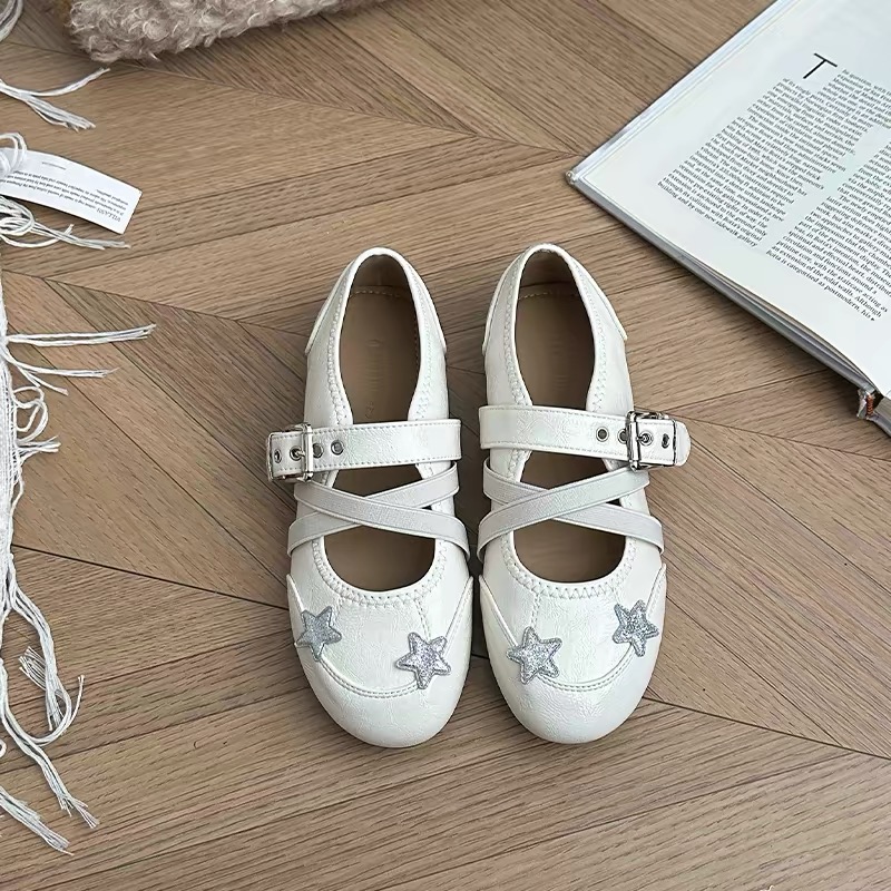 Giày Mary Jane quai đôi phối nơ ngôi sao_U06
