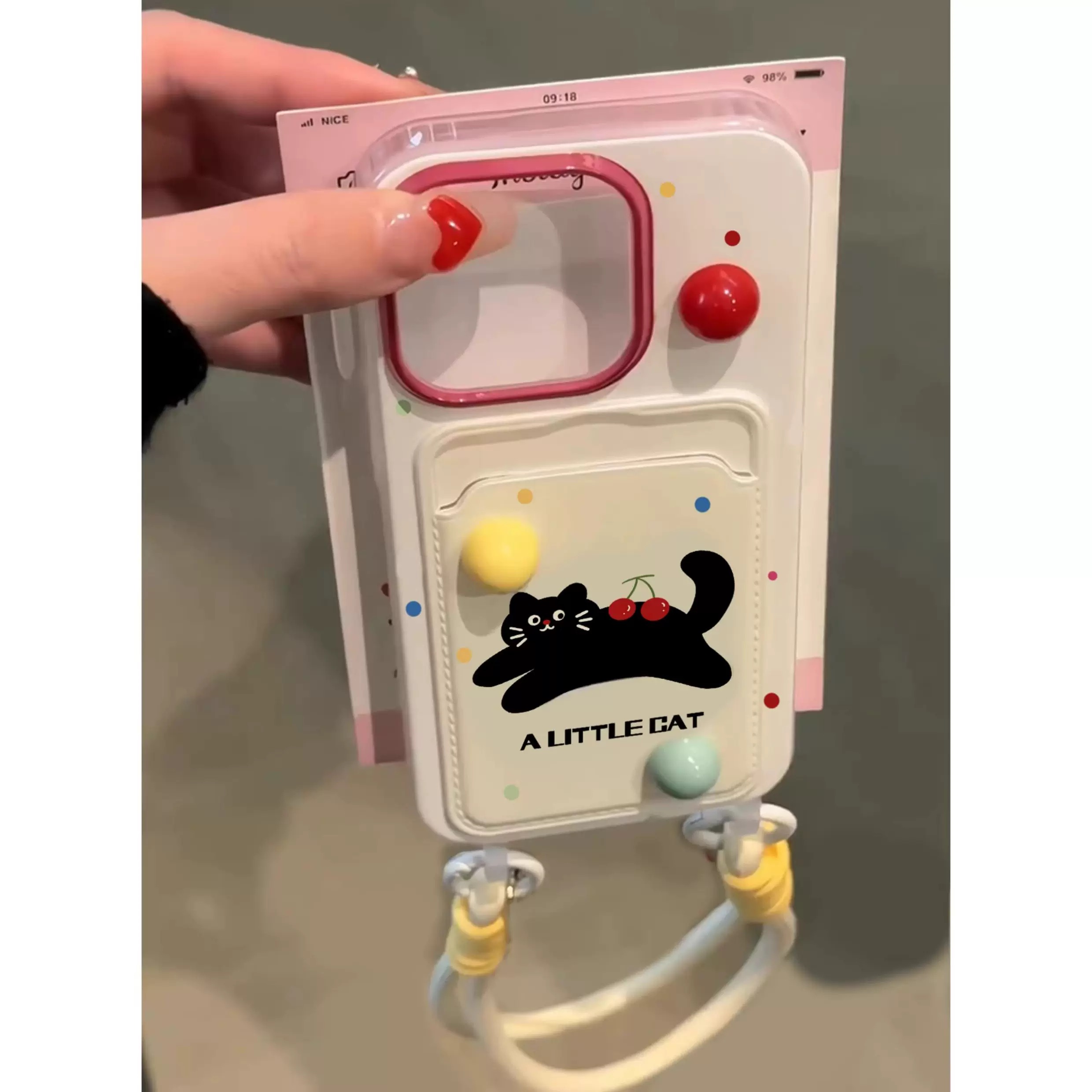 Ốp lưng 3D kèm ngăn đựng thẻ và dây đeo_O111 (Tất cả các dòng Iphone)
