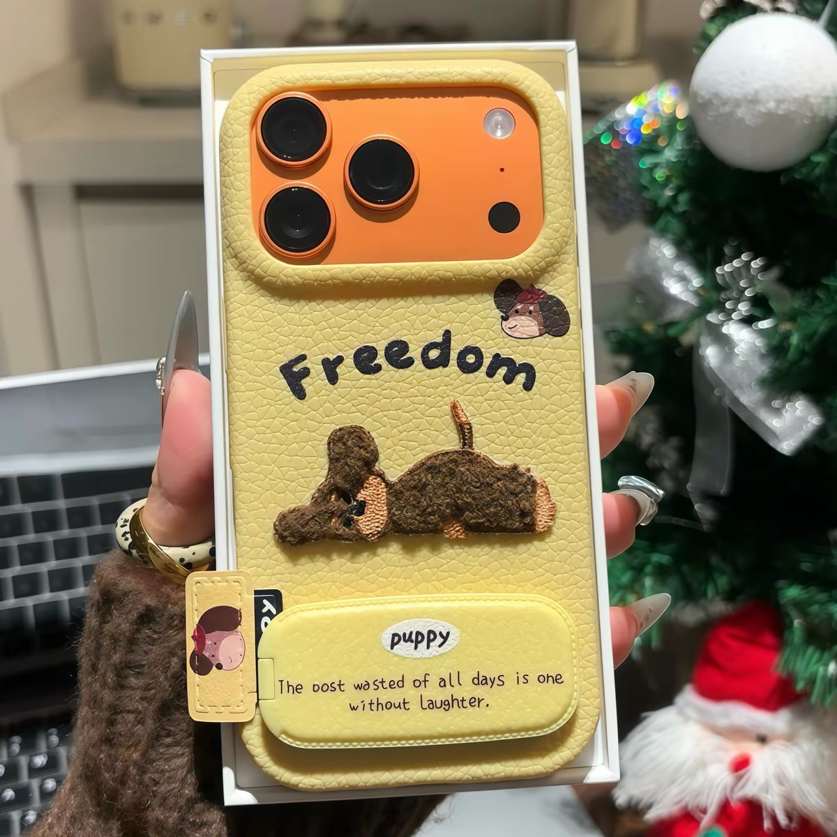Ốp lưng chó Puppy kèm gương_O05 (Iphone, Huawei, Honor, OPPO, Vivo, Xiaomi & Redmi)
