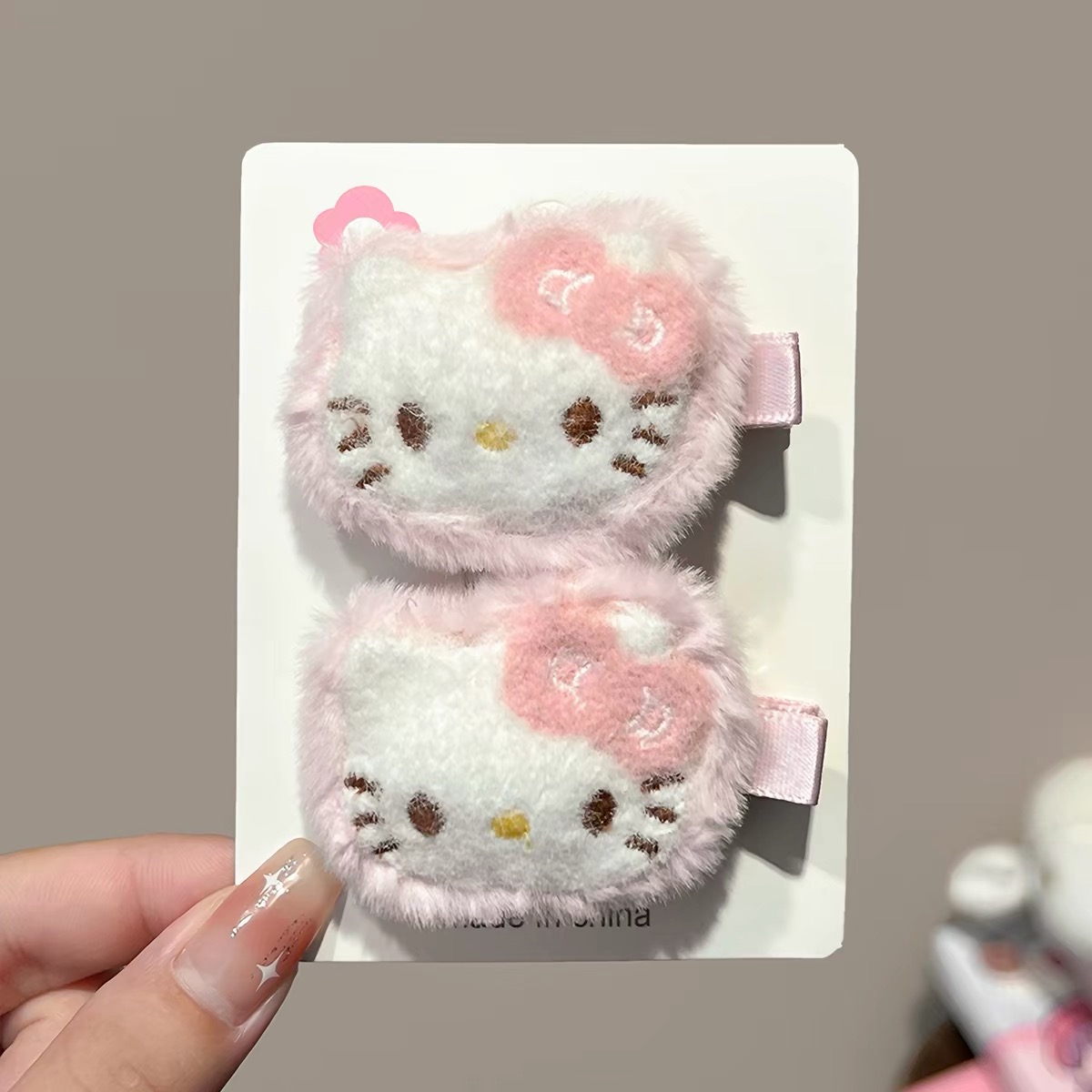 Kẹp tóc lông mềm mèo Kitty_H08