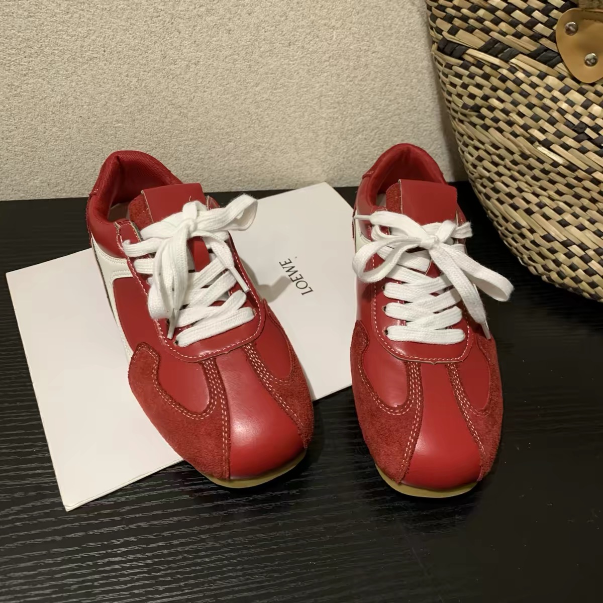 Giày sneaker retro phối da lộn thể thao nữ_S13