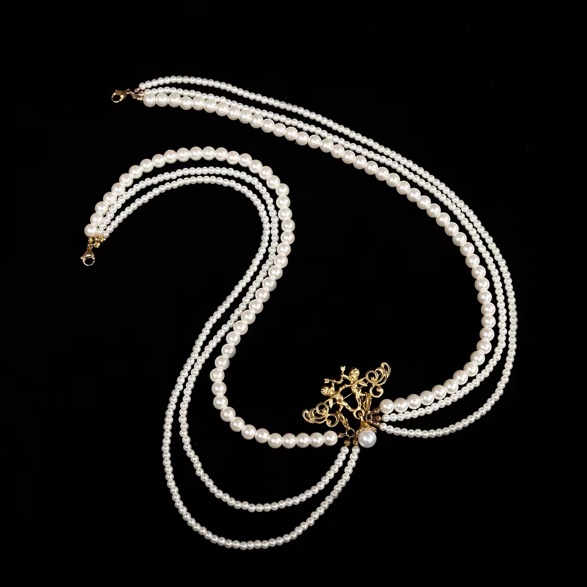LaceMade váy trắng tay bèo phối dây ngọc trai_Y88