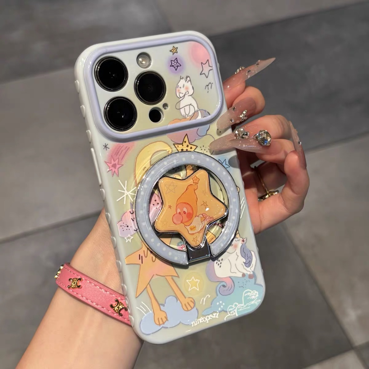 Ốp lưng Twinkle Twinkle ngôi sao hoạt hình kèm giá đỡ điện thoại_O175 (Iphone, Huawei, Honor, OPPO, Vivo, Xiaomi & Redmi)