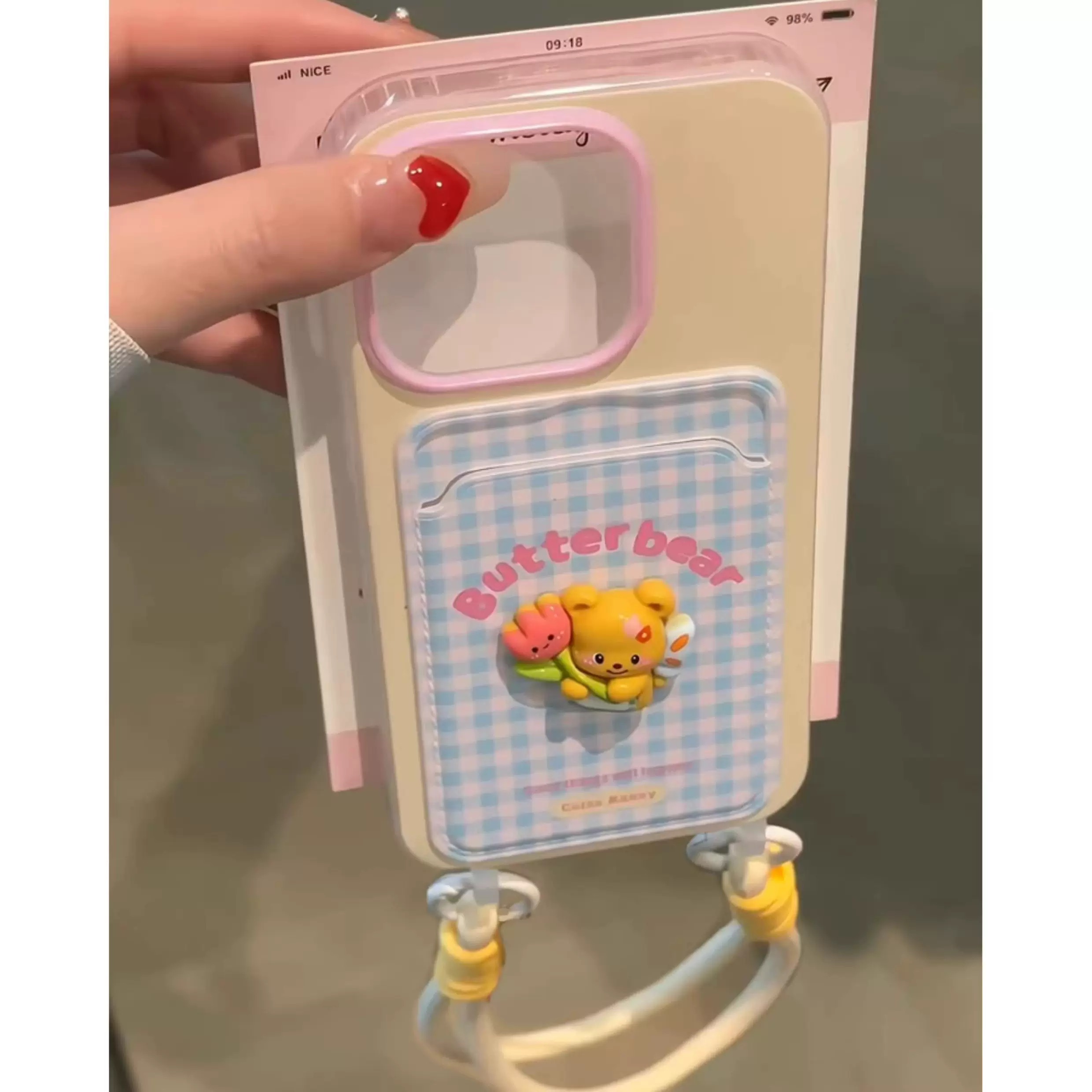 Ốp lưng 3D kèm ngăn đựng thẻ và dây đeo_O111 (Tất cả các dòng Iphone)