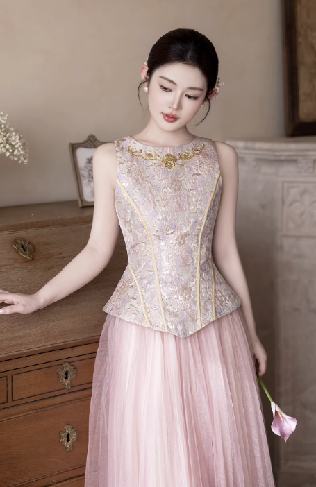 Váy dạ hội dáng dài phong cách cổ điển_I48