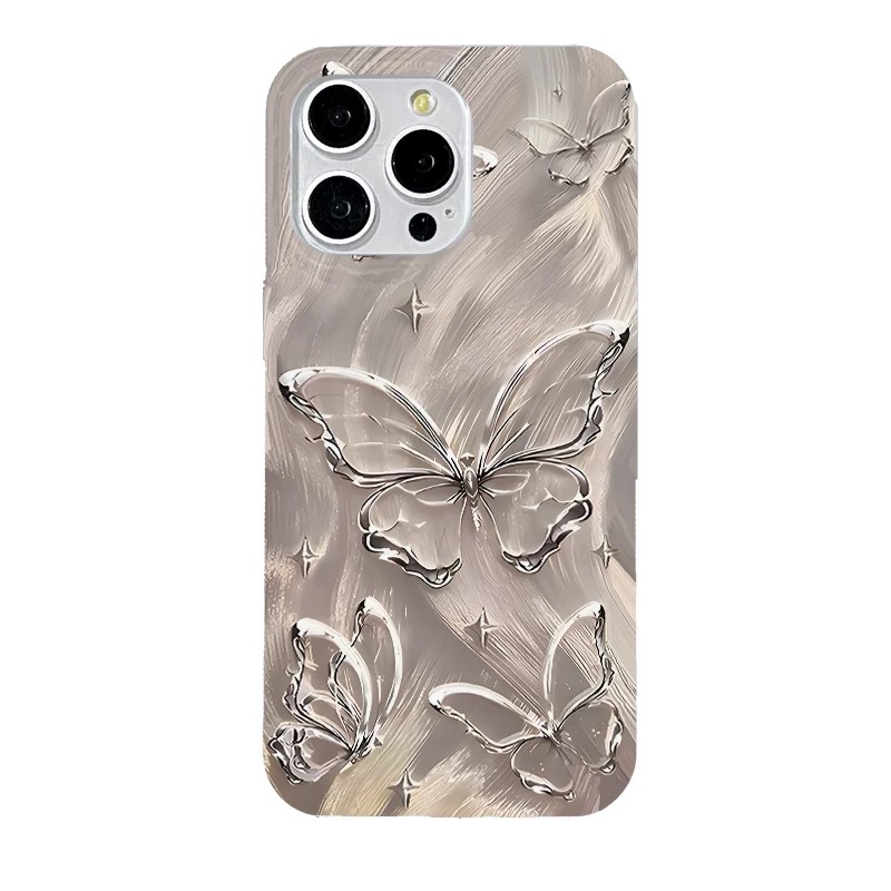 Ốp lưng cánh bướm ánh bạc_O49 (Tất cả các dòng Iphone)