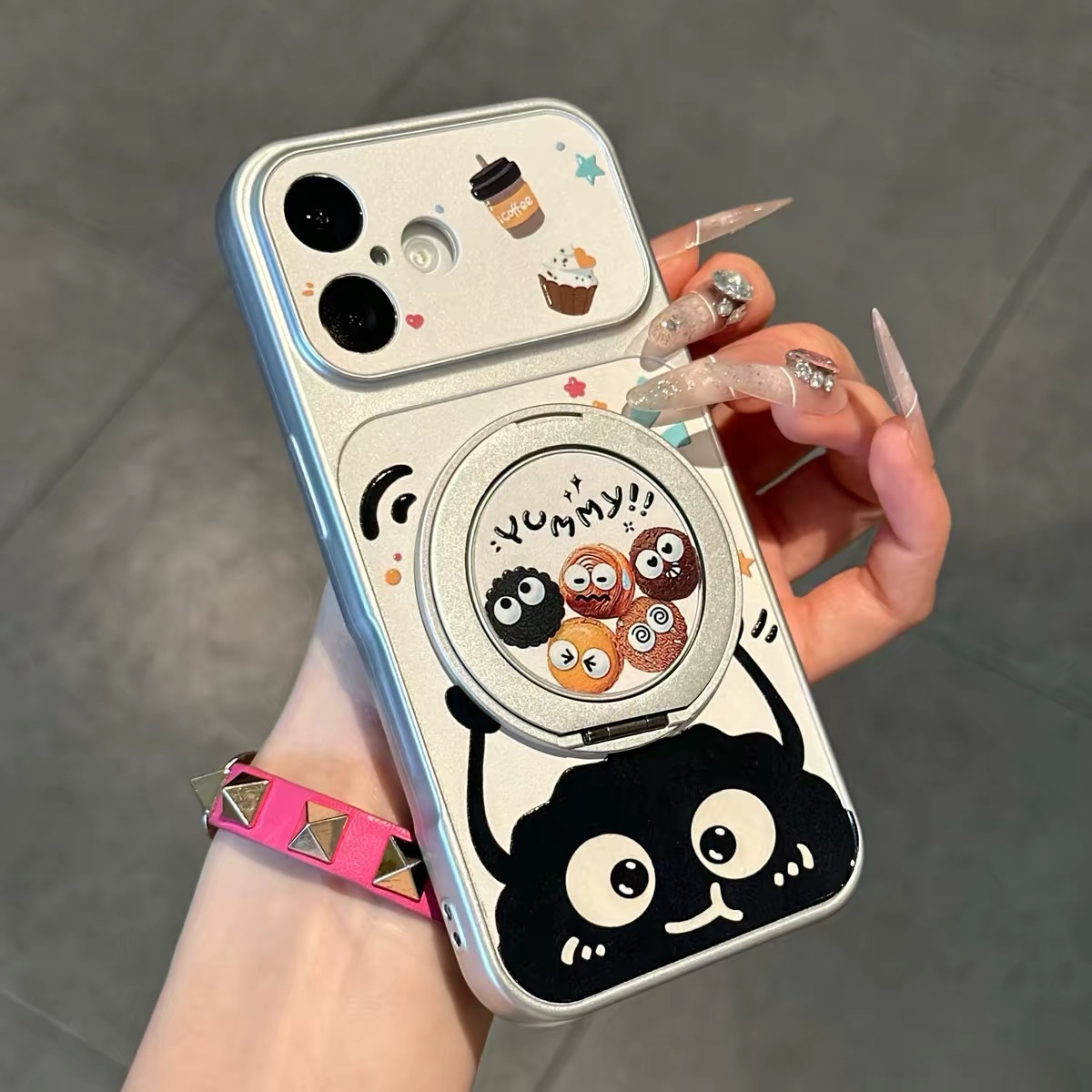Ốp lưng nhân vật hoạt hình dễ thương kèm giá đỡ điện thoại_O201 (Iphone, Huawei, Honor, OPPO, Vivo, Xiaomi & Redmi)