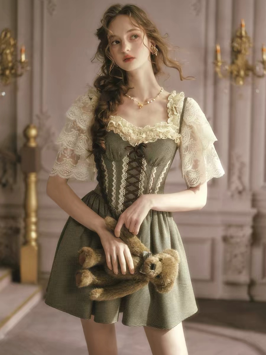 LaceMade váy corset caro tiểu thư_V38