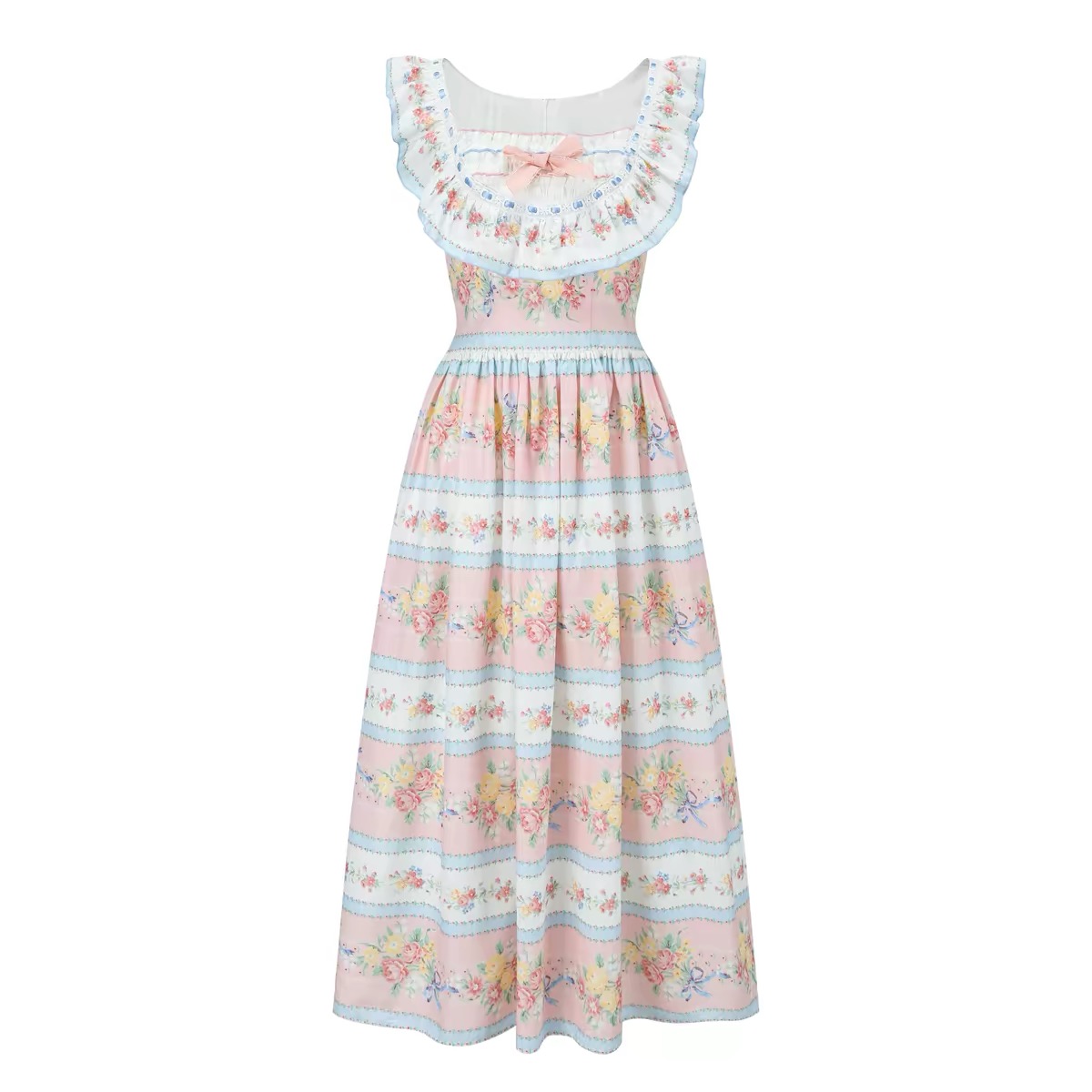 LaceMade váy hai dây họa tiết hoa vintage_Y114