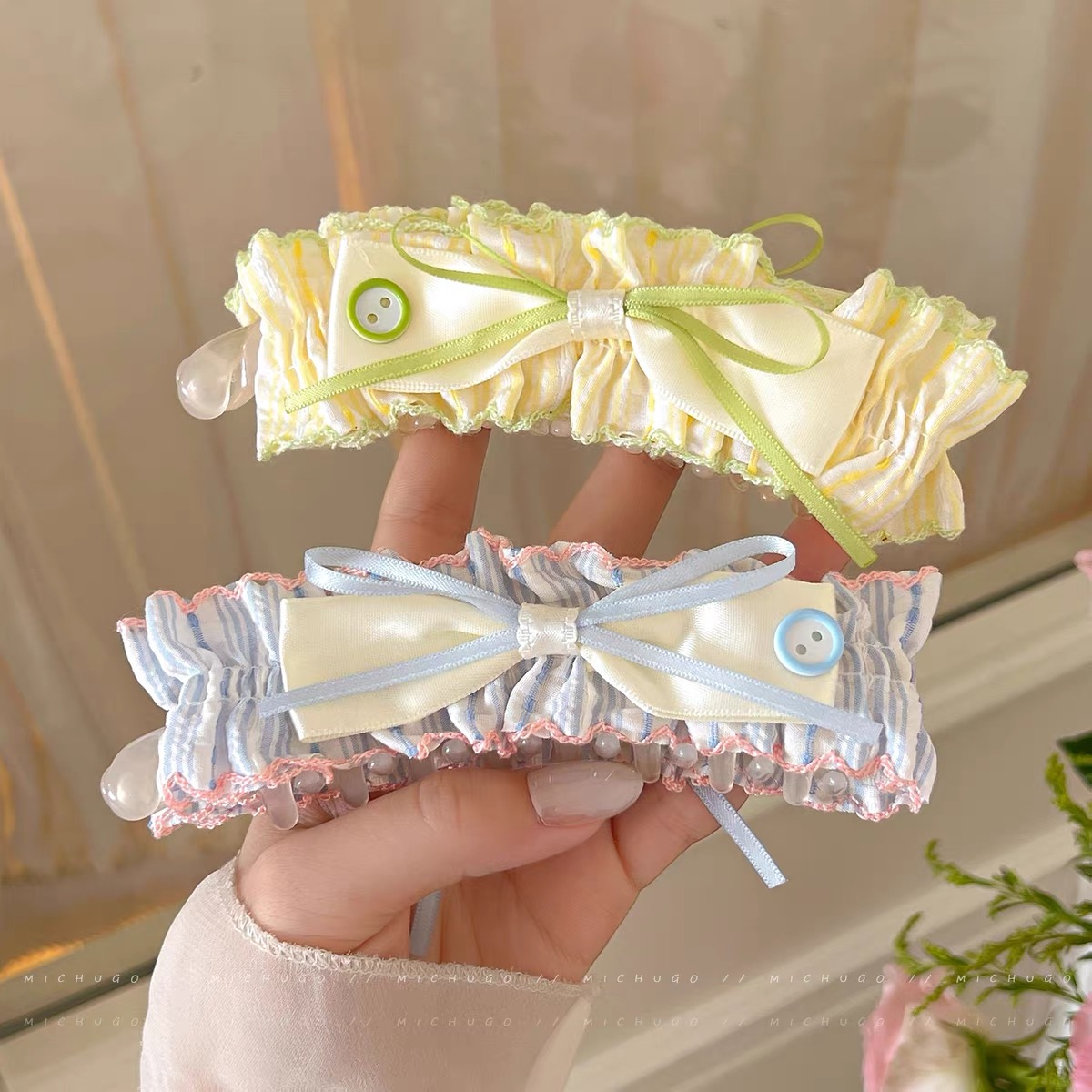 Kẹp tóc nơ vải bản lớn_T37