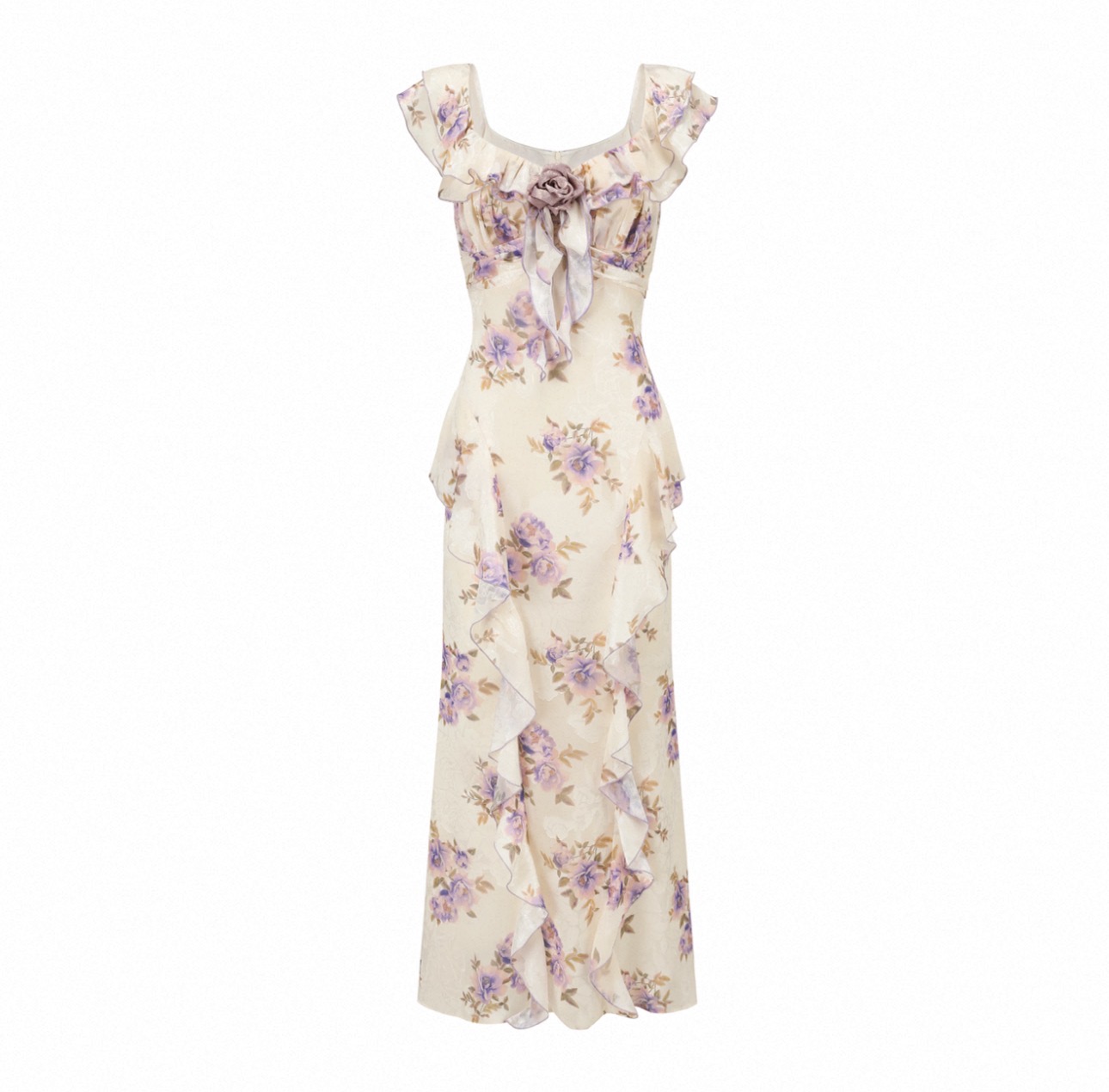 LaceMade váy hoa dáng dài bèo nữ tính_Y109