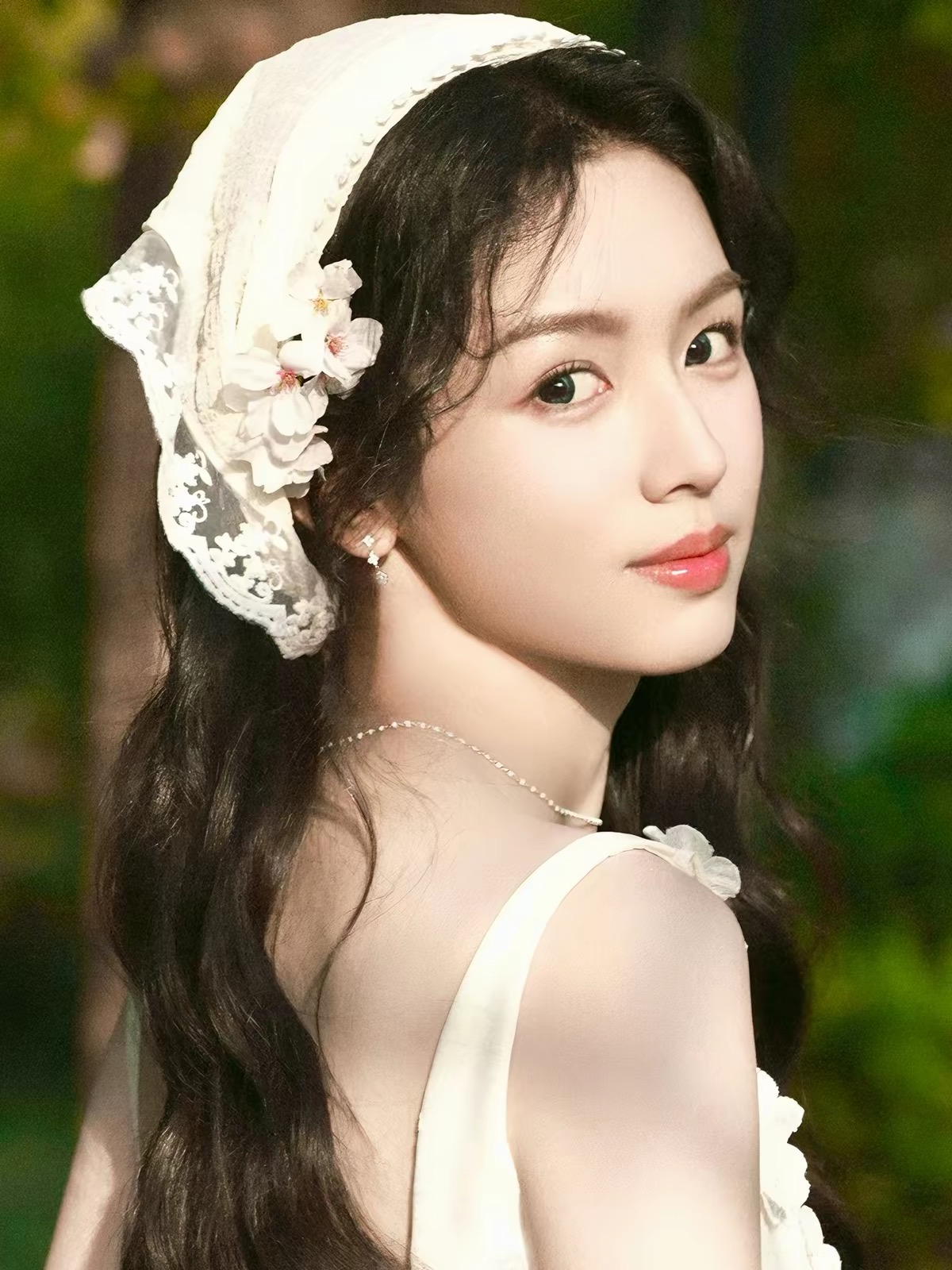 Khăn voan ren đội đầu_L24