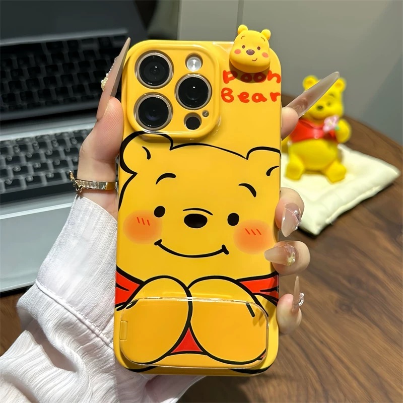 Ốp lưng Winnie the Pooh & Lotso kèm gương gập_O15 (Iphone, Huawei, Honor, OPPO, Vivo, Xiaomi & Redmi)