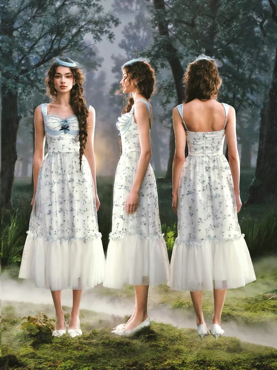 LaceMade Đầm voan hoa thêu_Y49