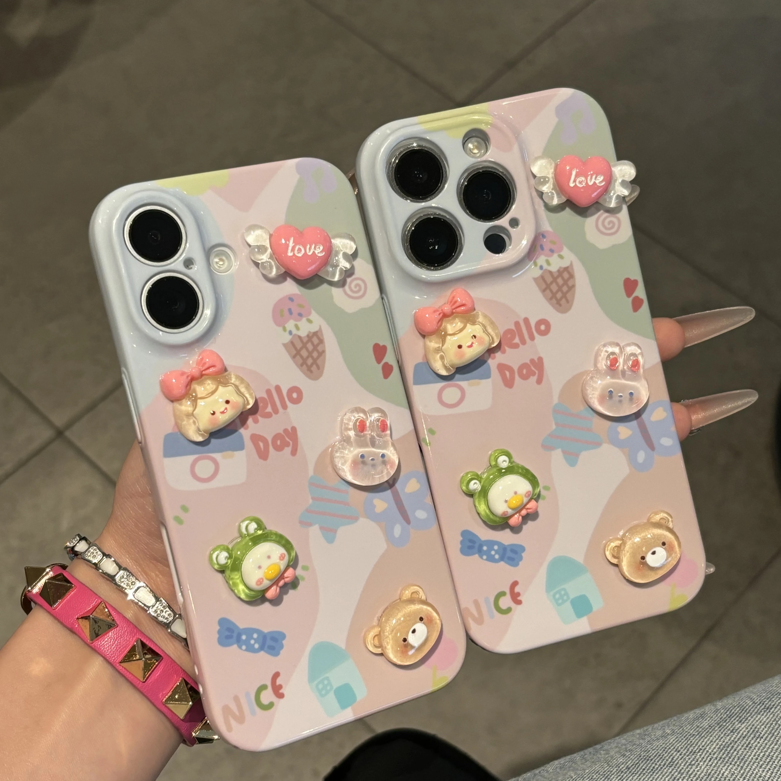 Ốp lưng Hello Day charm nổi_O129 (Iphone, Huawei, Honor, OPPO, Vivo, Xiaomi & Redmi)