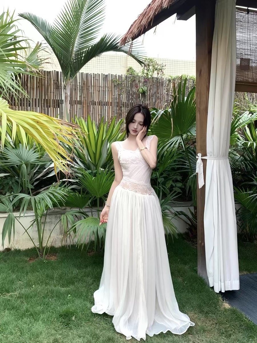 Váy hở lưng phối ren_Y42