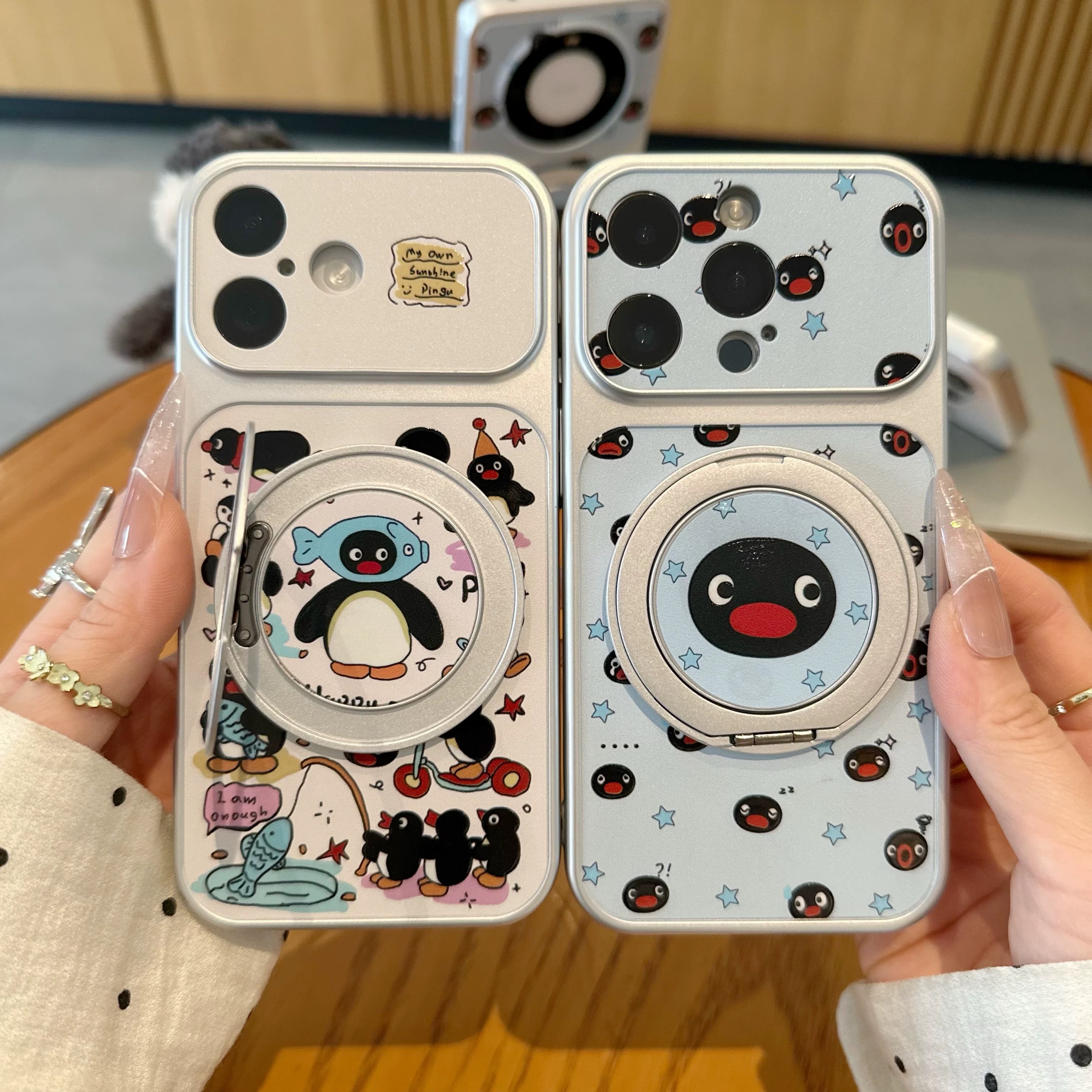 Ốp lưng Pingu kèm giá đỡ_O60 (Iphone, Huawei, Honor, OPPO, Vivo, Xiaomi & Redmi)
