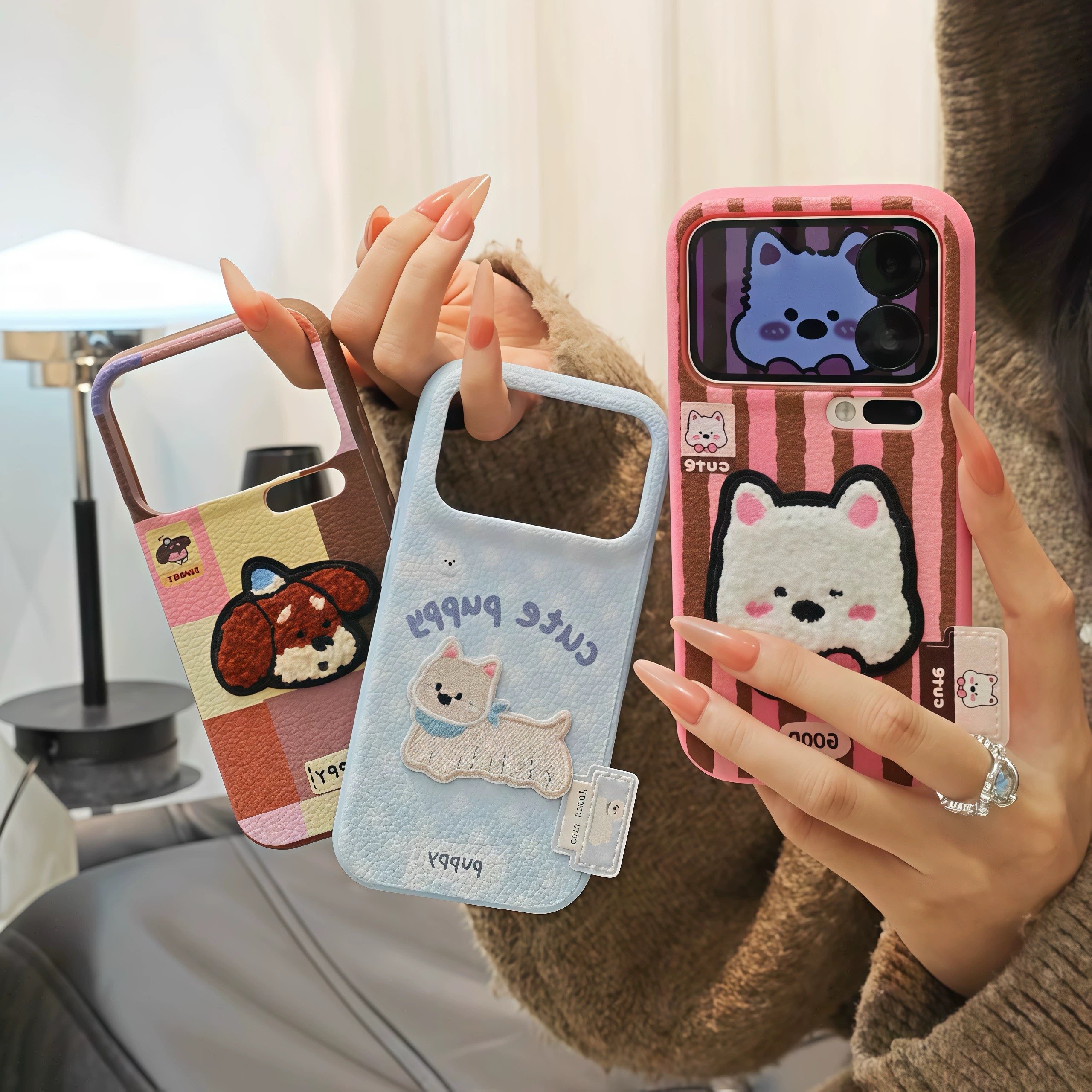 Ốp lưng chó mèo dễ thương tab da_O38 (Iphone, Huawei, Honor, OPPO, Vivo, Xiaomi & Redmi)