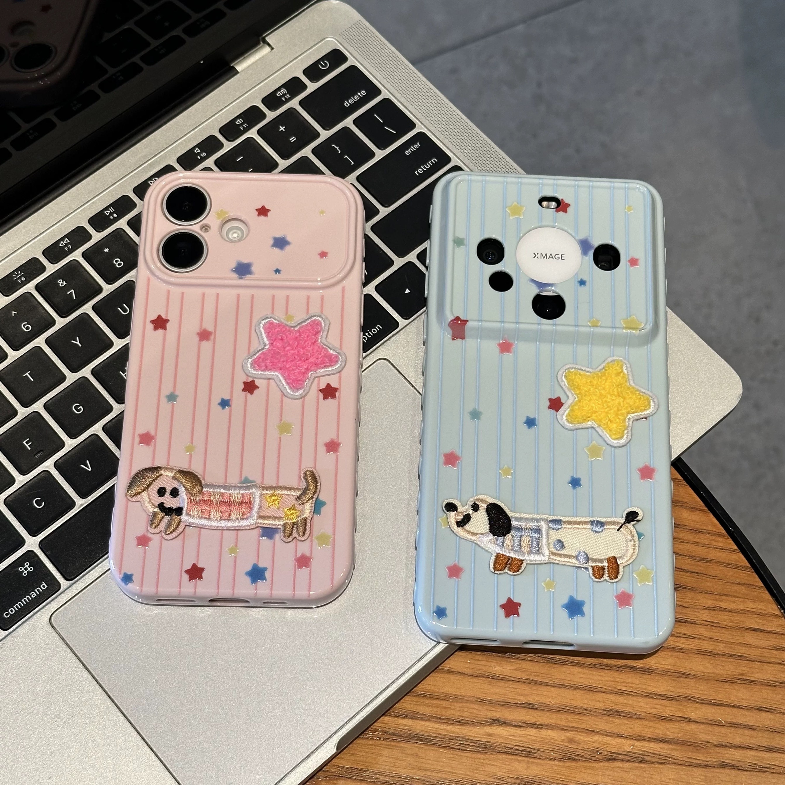 Ốp lưng Cún sao bông thêu_O121 (Iphone, Huawei, Honor, OPPO, Vivo, Xiaomi & Redmi)