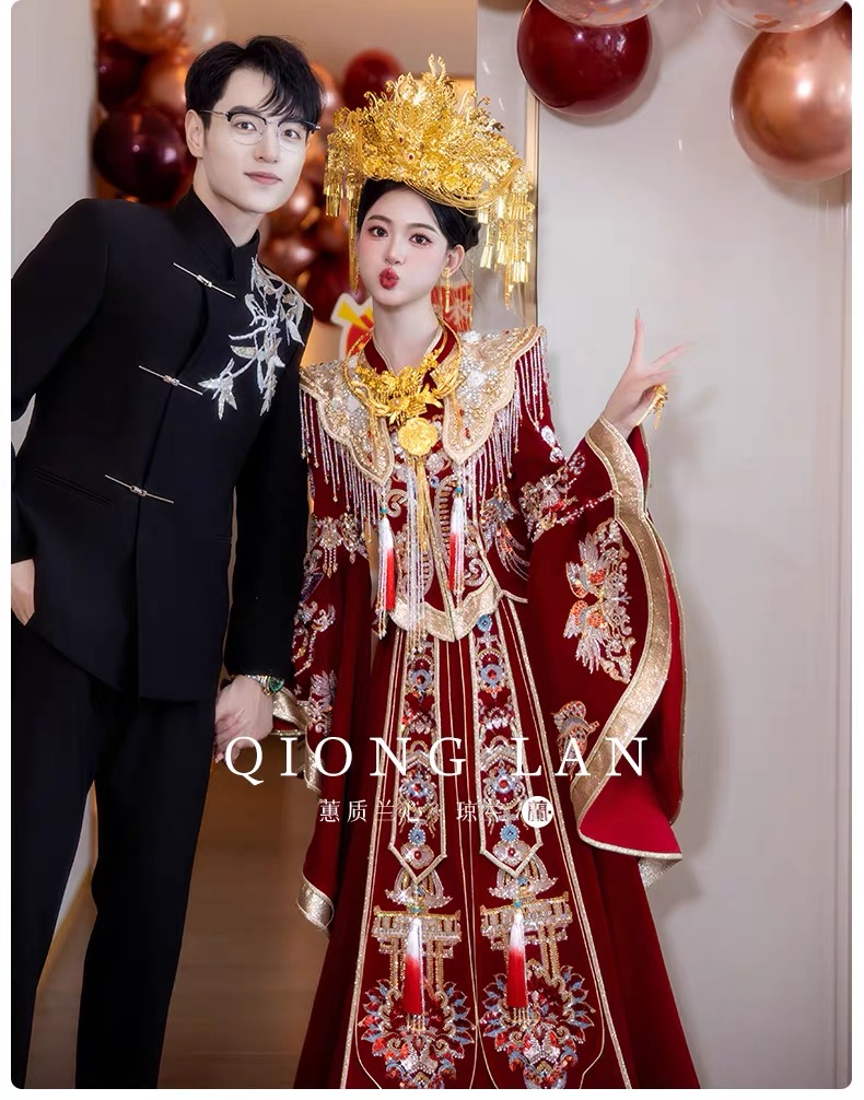 Váy cổ trang Trung Hoa tay áo rộng thêu hoa văn_I104