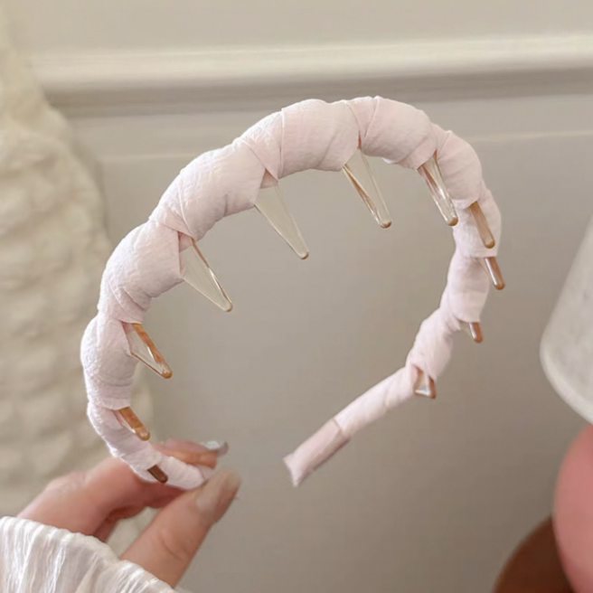 Băng đô cài tóc răng cưa bọc vải_L09