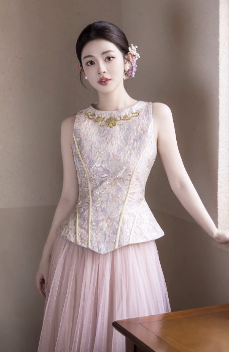 Váy dạ hội dáng dài phong cách cổ điển_I48