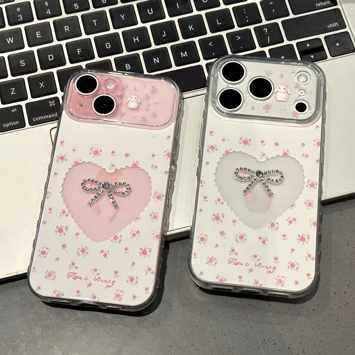 Ốp lưng hoa nhỏ nơ trái tim_O206 (Iphone, Huawei, Honor, OPPO, Vivo, Xiaomi & Redmi)